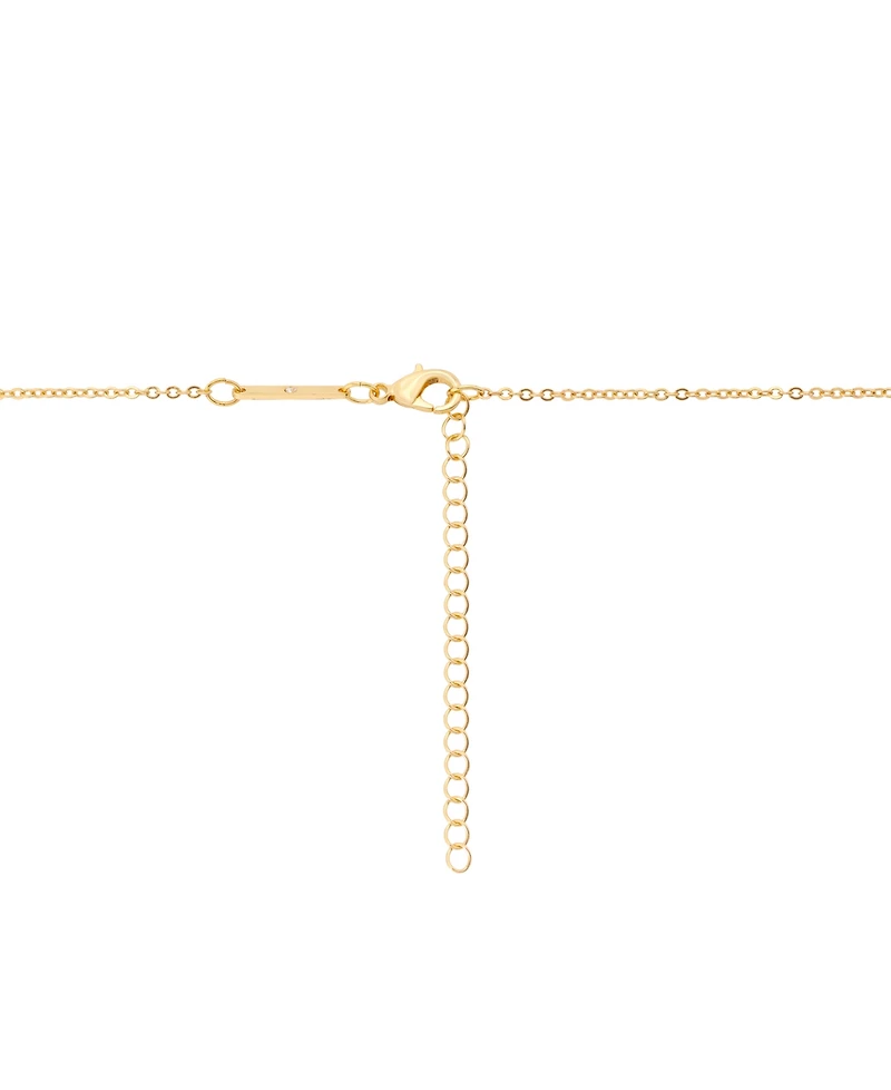 Unwritten Imitation Pearl and Cubic Zirconia Gold-Tone Plated Cross Pendant Necklace