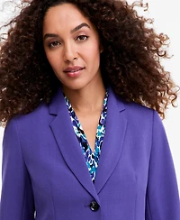 Kasper Petite Crepe 2-Button Notch-Collar Blazer Jacket