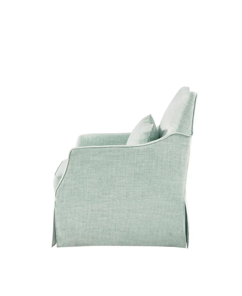 Martha Stewart Collection London 28" Fabric Skirted Swivel Armchair with Lumbar Pillow