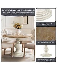 Madison Park Lexi 48" Round Wood Pedestal Dining Table