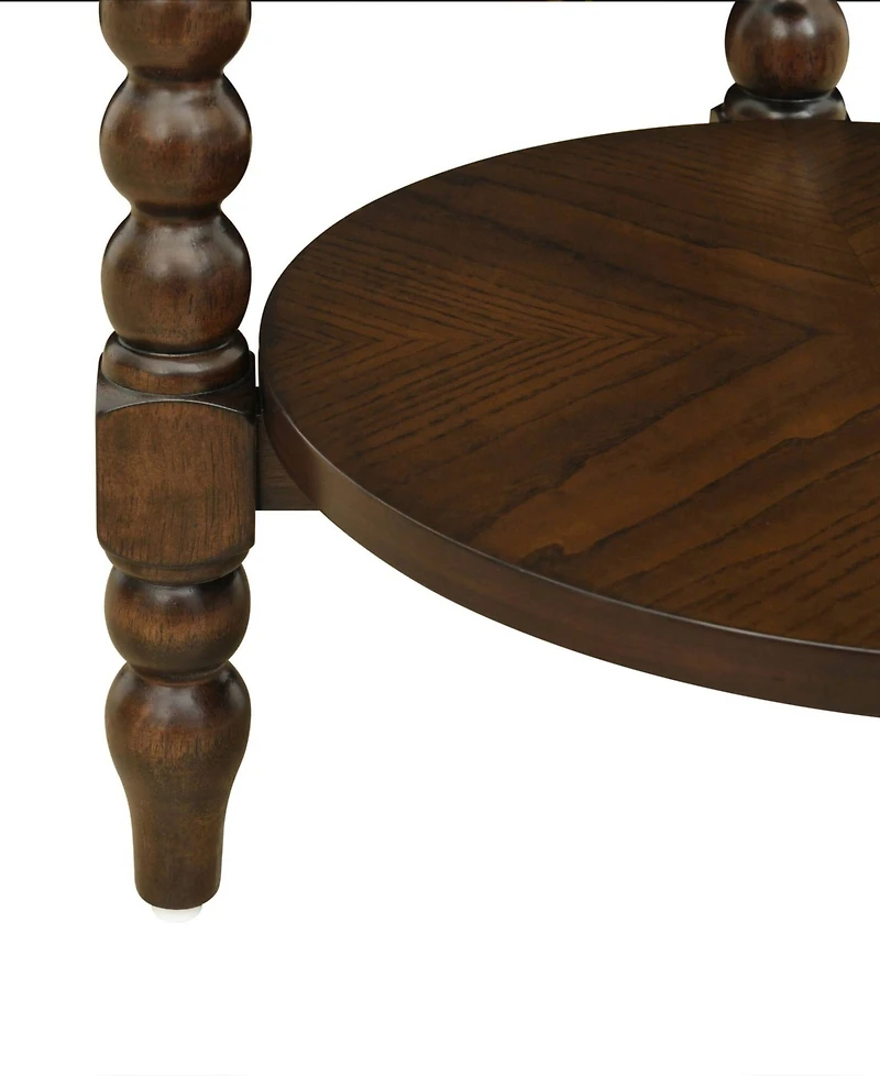 Martha Stewart Collection Philippe 20" Round Wood End Table with Shelf