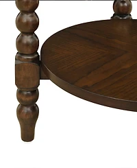 Martha Stewart Collection Philippe 20" Round Wood End Table with Shelf