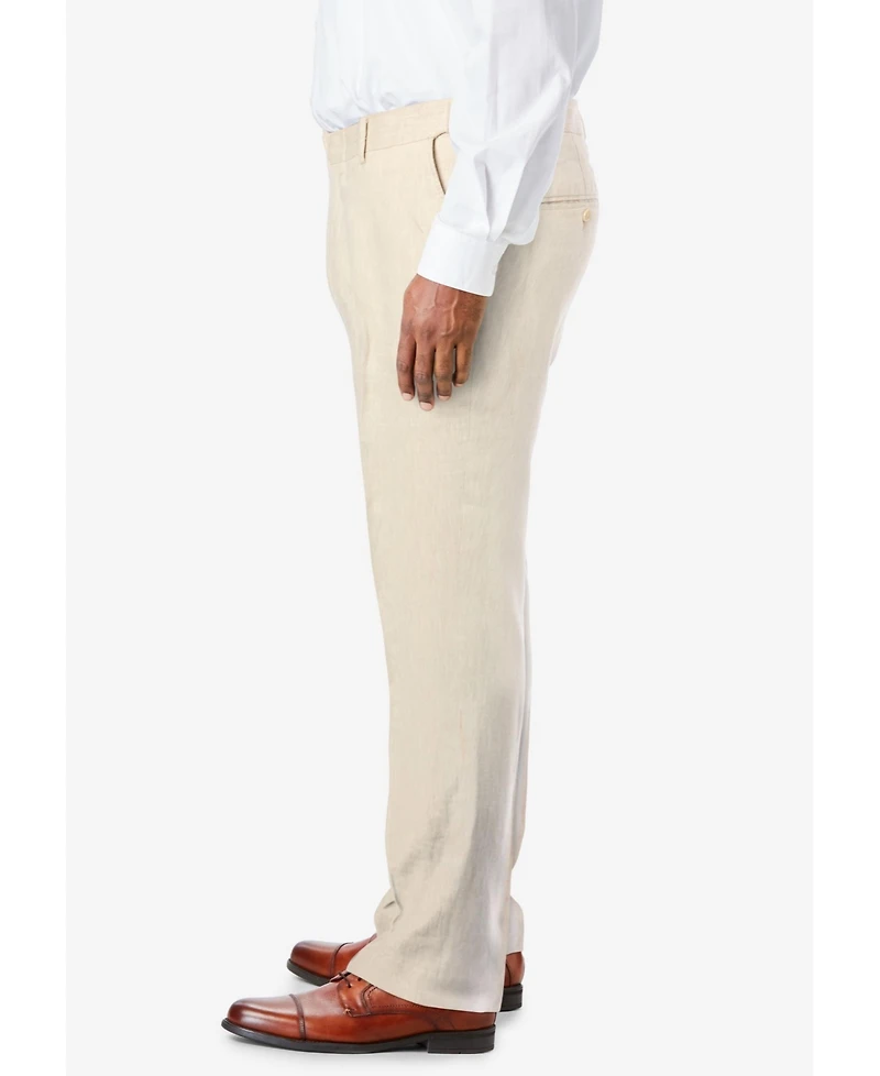 KingSize Big & Tall Linen Blend Plain Front Dress Pants