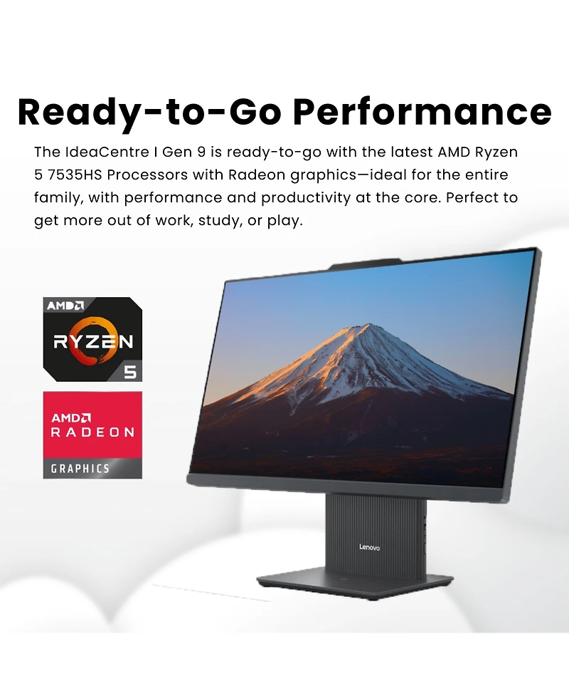 Lenovo IdeaCentre All-in-One Amd Ryzen Ram Amd Radeon Graphics Ssd Storage Windows Home