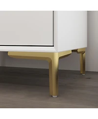 Homsee Modern 3-Drawer Nightstand with Gold Handles -3 Inch Storage Cabinet with Slanted Edge Frame