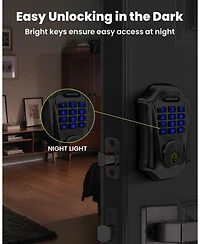 Zachvo Keyless-Entry Smartphone Bluetooth Deadbolt Smart Lock with Touch Keypad, Auto-Lock, IP54 Waterproof, Satin Nickel