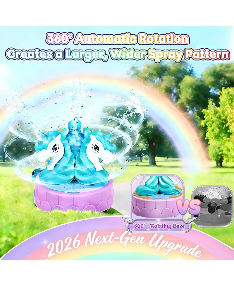 Gnuadz Kids Water Sprinkler Rotating Outdoor Toy Summer Backyard Fun