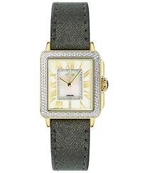GV2 by Gevril Women's Padova Swiss Quartz Diamond Antracite Hand made Italian leather Strap Watch