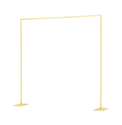 Sugift Arch Backdrop Stand 8 x 8 ft Square Metal Wedding Birthday Graduation Holiday Event Decor