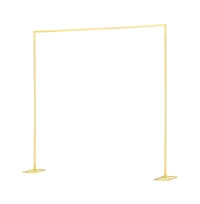 Sugift Arch Backdrop Stand 8 x 8 ft Square Metal Wedding Birthday Graduation Holiday Event Decor