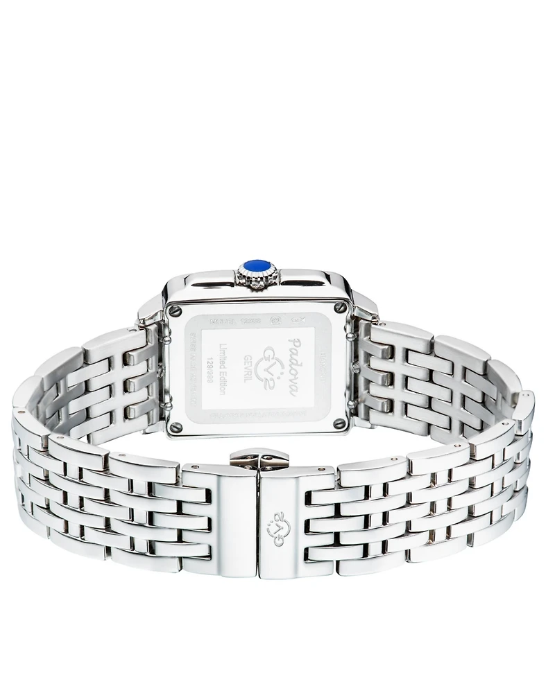 GV2 by Gevril Women's Padova Swiss Quartz Diamond Silver Stainless Steel Bracelet Watch