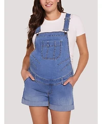 Motherhood Maternity Stretch Waist Short Overalls