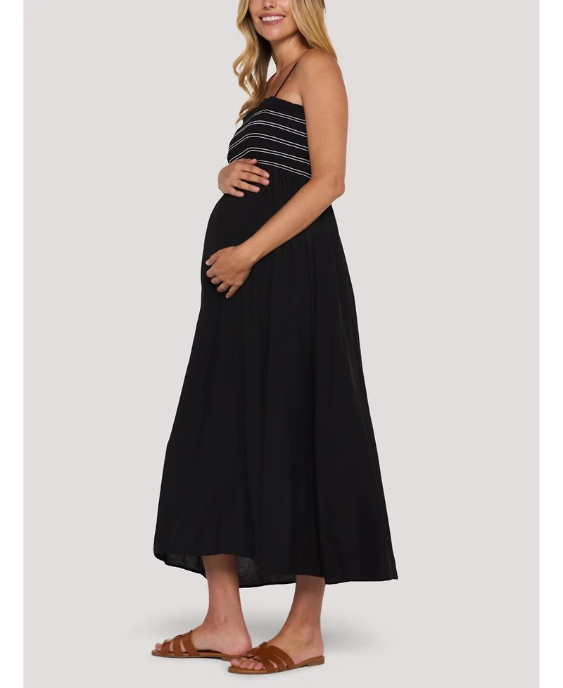 Motherhood Maternity Smocked Maxi Dress With Removable Straps