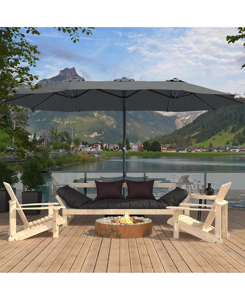 Boyel Living 15 Feet Patio Umbrella with Base Included Outdoor Double-sided Umbrella Extra Large Umbrella for Patio
