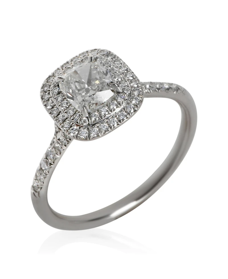 Pre-Owned Tiffany & Co 1.07 ct Cushion Diamond Soleste Double Halo Engagement Ring