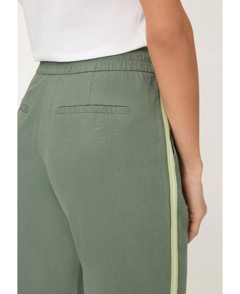 Olsen Womens Drawstring Side Stripe Pant