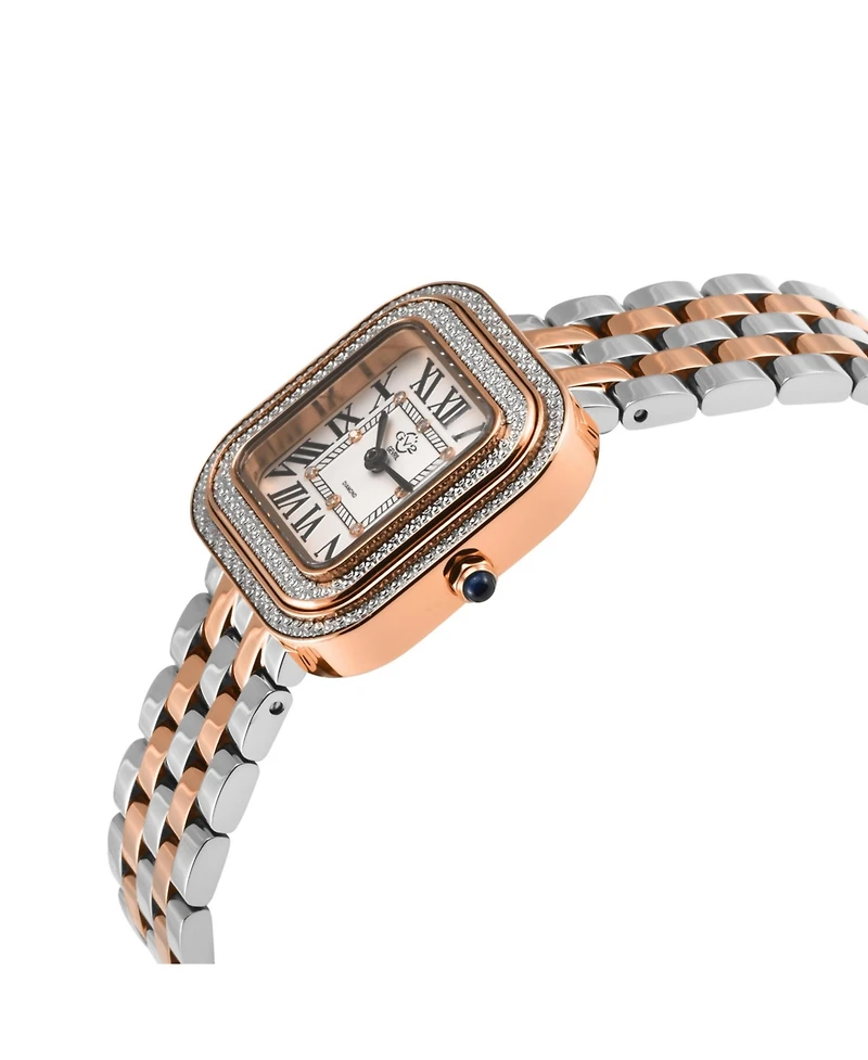 GV2 by Gevril Women's Bellagio Swiss Quartz Diamond Two toned Ss Iprg Stainless Steel Bracelet Watch