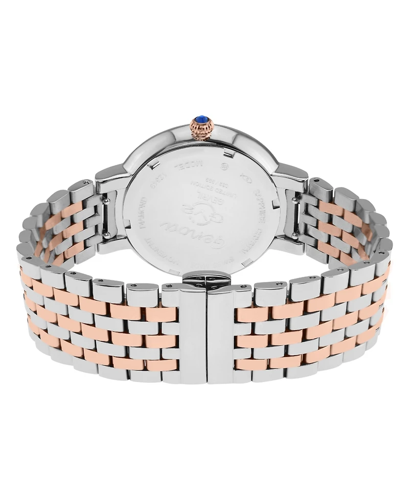 GV2 by Gevril Women's Genoa Swiss Quartz Diamond Two tone Iprg/Ss Stainless Steel Bracelet Watch