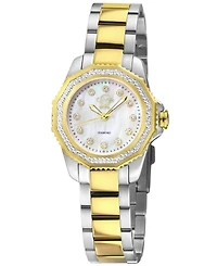 GV2 by Gevril Women's Cortina Swiss Quartz Diamond Two tone Ipyg/Ss Stainless Steel Bracelet Watch