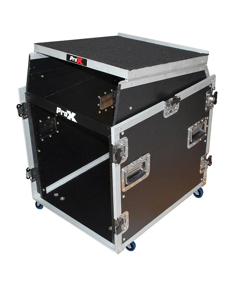 ProX T-12MRSS13ULT Flight Case with Laptop Shelf and Casters for 12U Rack x 13U Top Mixer Dj Combo