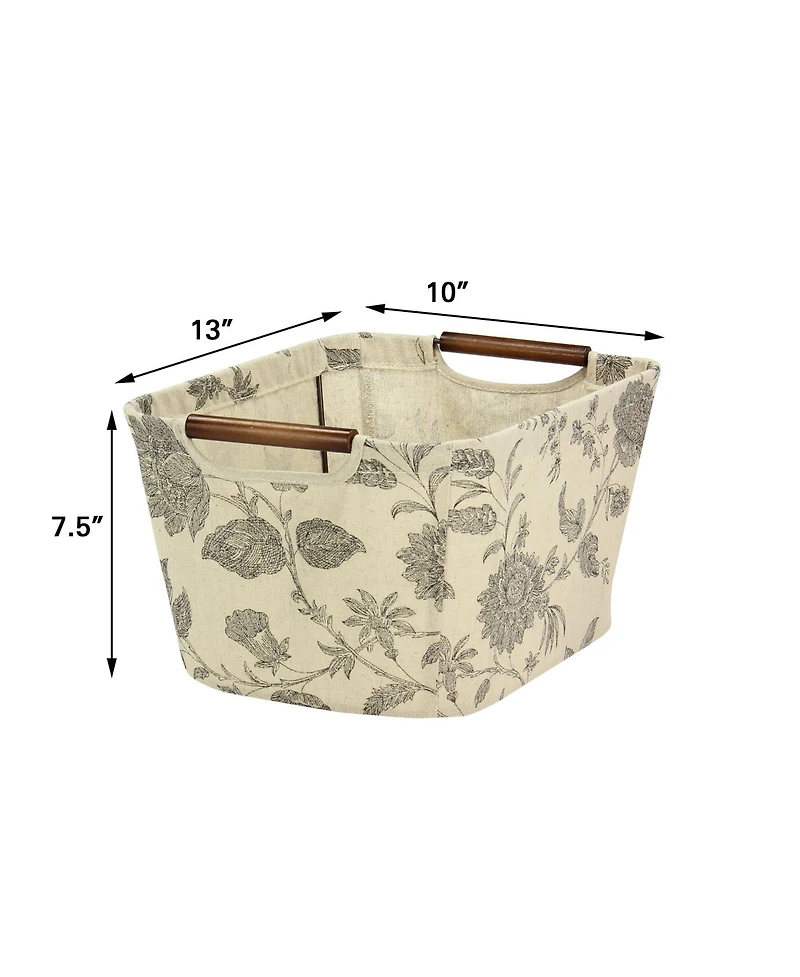 Household Essentials Tapered Storage Bin with Wood Handles