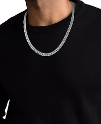 Macy's Men's Starburst Diamond-Cut Cuban Link Chain Necklace in Sterling Silver