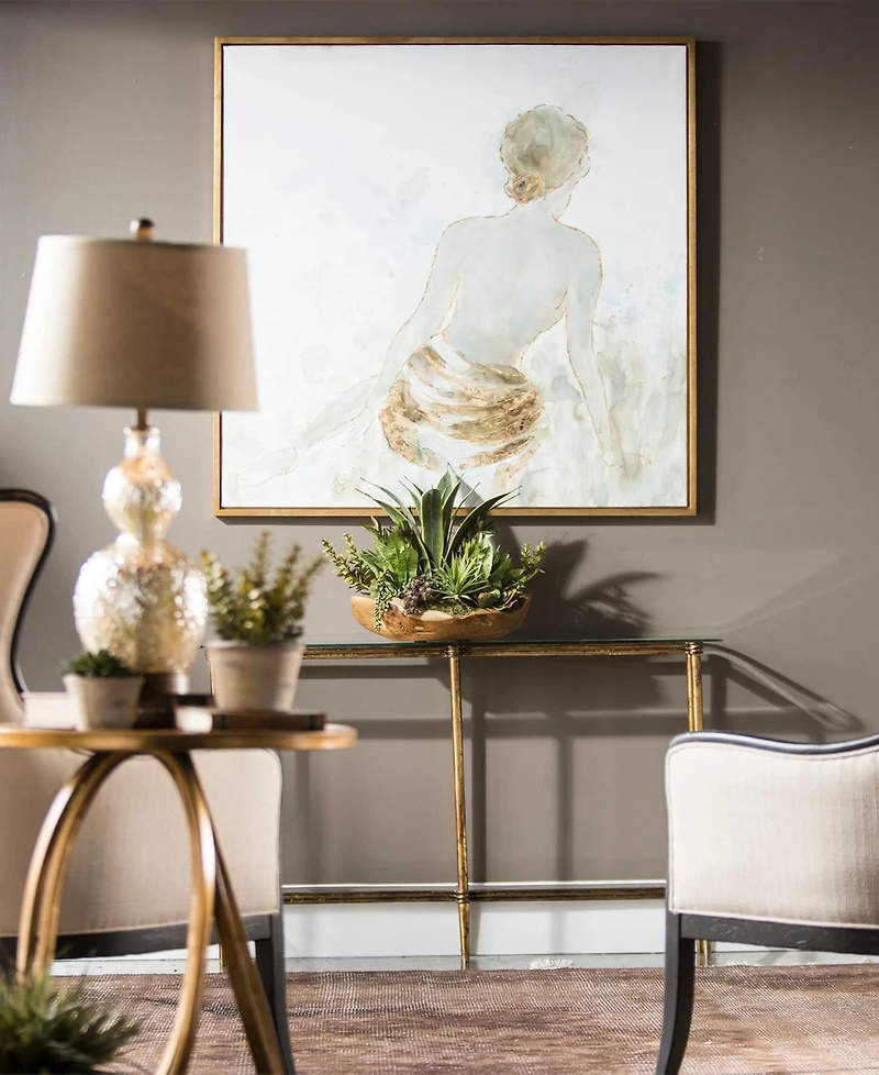 Uttermost Gold Highlights Hand Painted 50" Canvas Wall Art