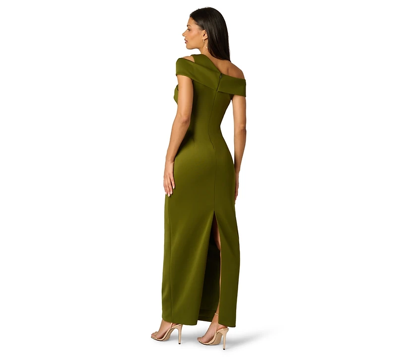Adrianna Papell Women's Asymmetrical Ruched Gown