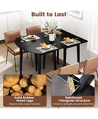 Slickblue Expandable Oval Dining Table Set Seats 4-6 Half Round Design