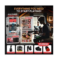 Pyle 6-String Classic Nylon String Guitar, 30 Acoustic Junior Scale with Digital Tuner and Accessory Kit