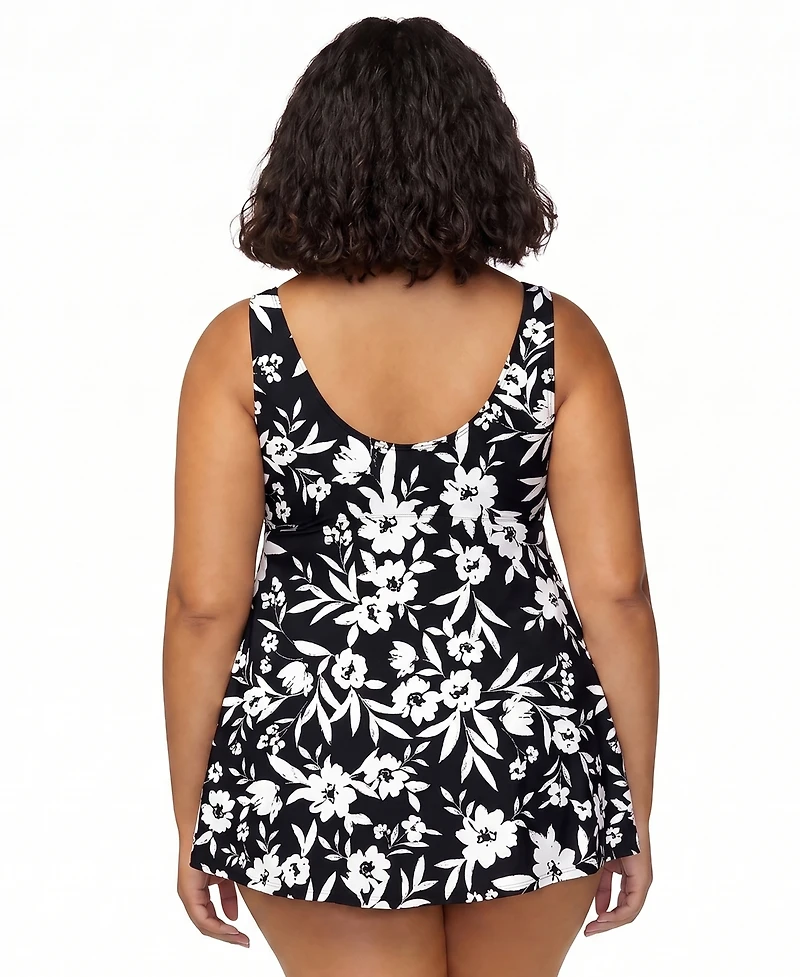 Island Escape Plus Magnolia Underwire Swim Dress, Macy's Exclusive
