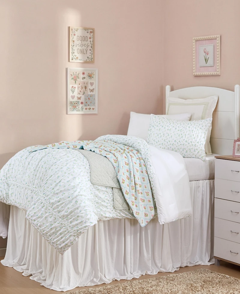 Laura Ashley Rosebuddies Microfiber -Pc. Comforter Set