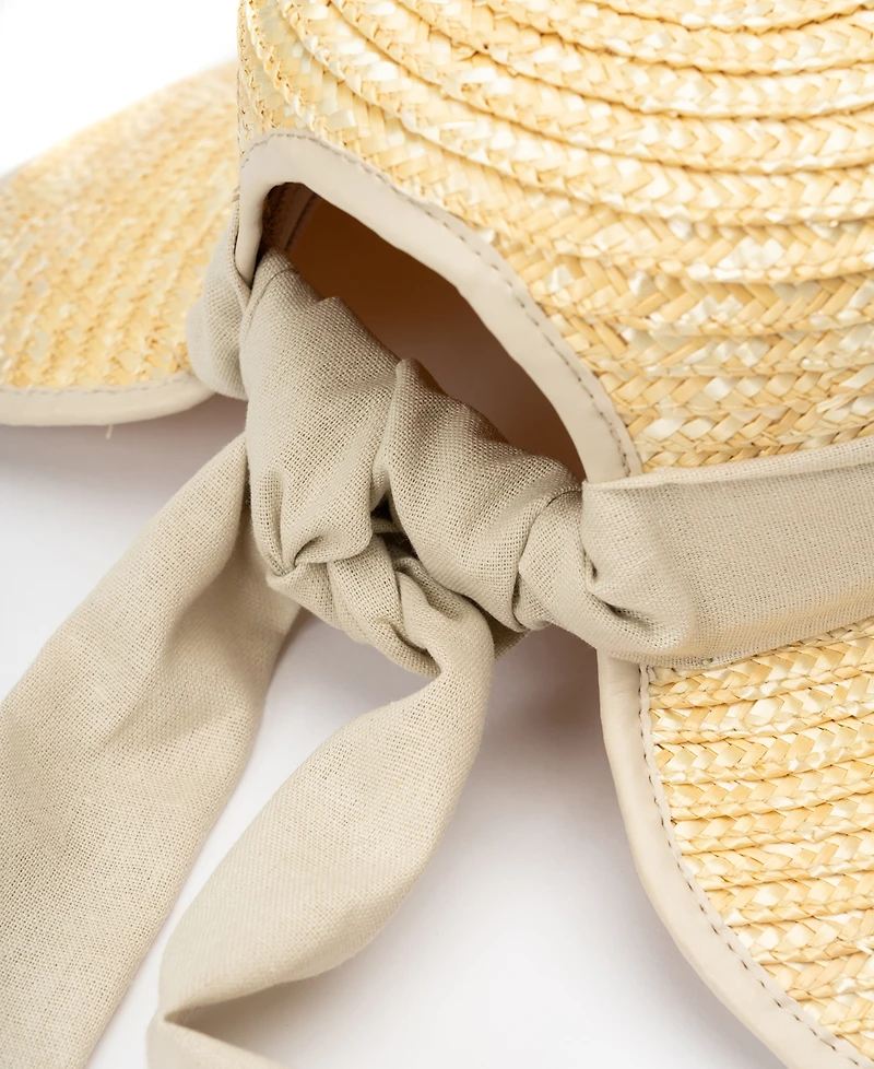 Bcbg Wheatstraw Face Framer Linen Tie Hat