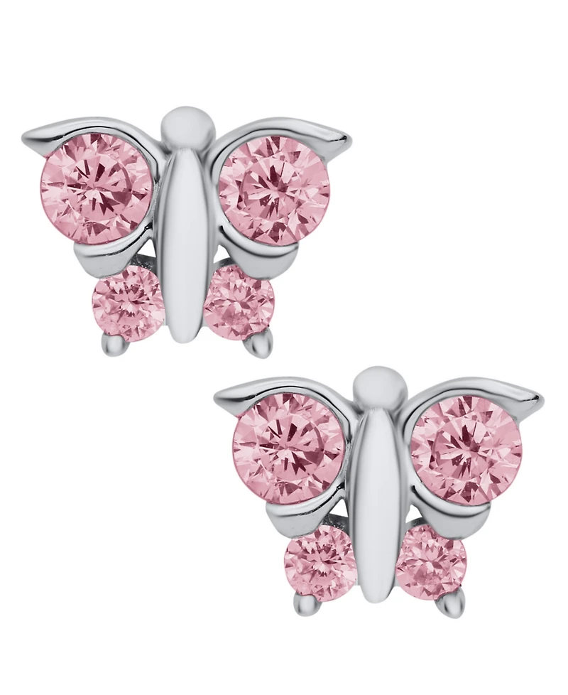 Macy's Kids' Cubic Zirconia Butterfly Earrings in Sterling Silver