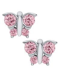 Macy's Kids' Cubic Zirconia Butterfly Earrings in Sterling Silver