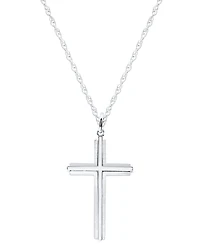 Macy's Men's Struck Cross Pendant Necklace in Sterling Silver