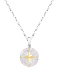 Macy's Pink Pearl Compass Pendant Necklace in Sterling Silver