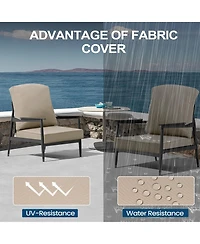 Pellebant 22 x 21 3.5 inches Patio Premium Fabric Outdoor Seat Cushions Set (Seat and Back)