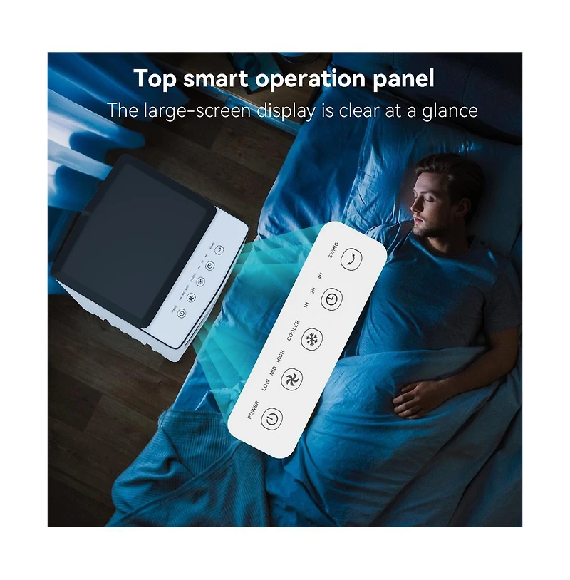 Topteng Portable Air Cooler Speed Evaporative Fan with Ice Crystals, Gal Tank & Remote for Bedroom