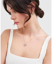 Fable England Forget Me Not Bow Pendant Necklace