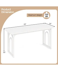 Slickblue 63 Inch Kitchen Dining Table for 6-8 Rectangular Farmhouse
