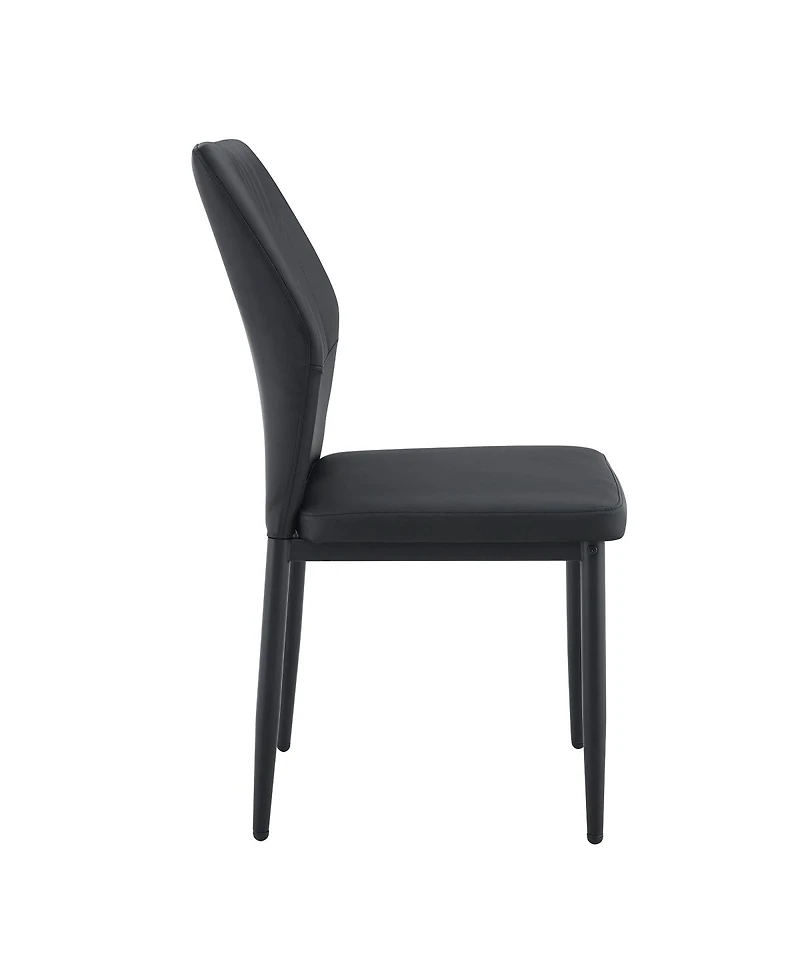 Streamdale Furniture Set of 3 Black Ergonomic Pu Dining Chairs