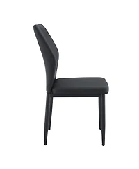 Streamdale Furniture Set of 3 Black Ergonomic Pu Dining Chairs