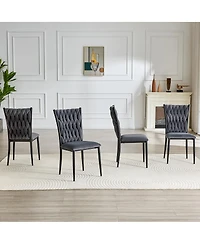 Streamdale Furniture Velvet Tufted Dining Chair with Metal Legs
