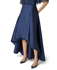 Adrianna Papell Women's Boat Neck Bead Cape Taffeta Dress