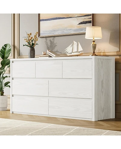 gaomon 7 Drawer Wood Dresser for Bedroom, Wide Modern Storage Chest for Living Room, Hallway, Entryway