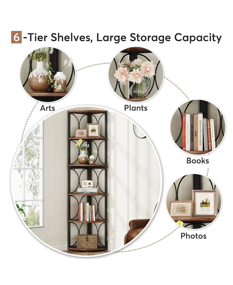Slickblue Modern Corner Shelving Unit for Living Room and Office