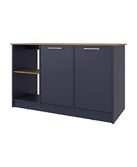 Fm Furniture Demon Kitchen Island with Storage Cabinet and Open Shelves