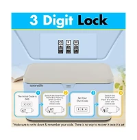 SereneLife Heavy-Duty Storage Bin with Built-in Combination Lock - Durable Plastic Organizer with Secure Lid