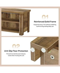 Tribesigns Farmhouse Media Console Entertainment Center with Storage, 2-Tier Television Stand